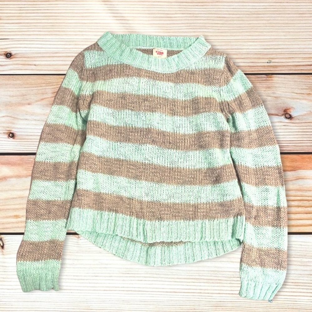Teal & Grey Striped Sweater